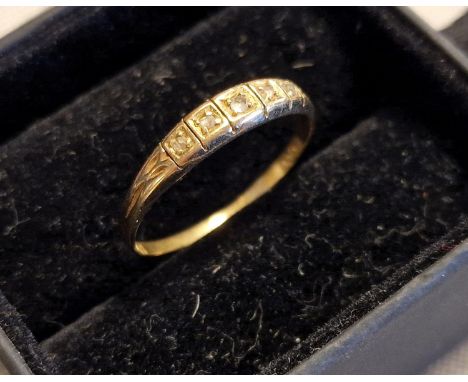 Vintage 18ct Gold and Diamond Half-Eternity Ring - size S