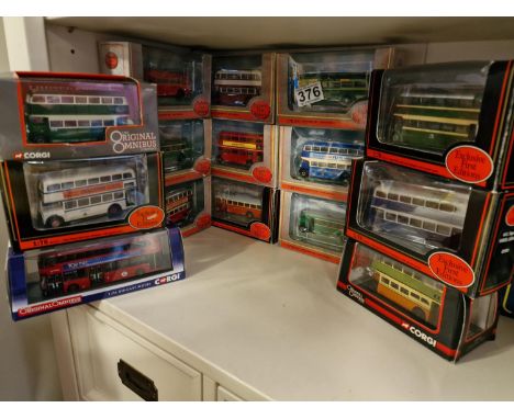 Group of 12 Corgi Omnibus &amp; Gilbow Railway Collection Coaches &amp; Double Decker Model Bus Die Cast Toys