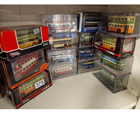 Group of 15 Corgi, Corgi Omnibus &amp; Exclusive First Edition AEC Coaches &amp; Double Decker Model Bus Die Cast Toys