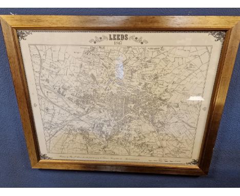 Well Framed 1847 Leeds City Map Print