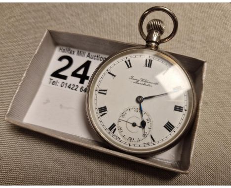 1928 James Wadsworth of Manchester Hallmarked Silver Pocketwatch - 87.5g