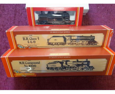 Hornby OO Model Locomotives including R355 OO M.R. Compound No. 1000, R068 BR Class 5 4-6-0 and R053 BR Black 0-6-0T Class 3F