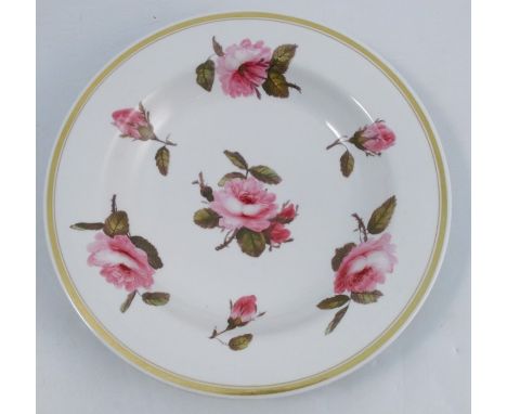 A Flight, Barr &amp; Barr Worcester shallow bowl, decorated with roses, diameter 9.5insCondition Report:  OK