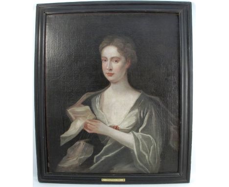A 19th century English School oil on canvas, portrait of Susan Sydenham of Combe, wife of Major George Sydenham of Brimpton o