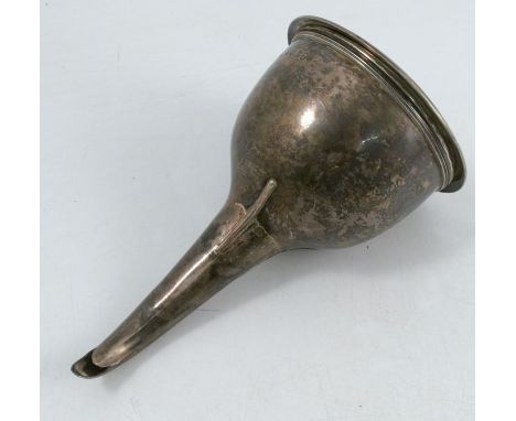 A Georgian silver wine funnel, with reeded edge, London 1827, maker Rebecca Emes &amp; Edward Barnard, weight 5oz, height 5.5