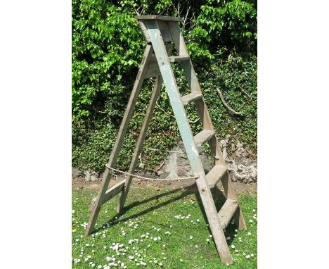 A freestanding wooden step ladder, height 59.5ins