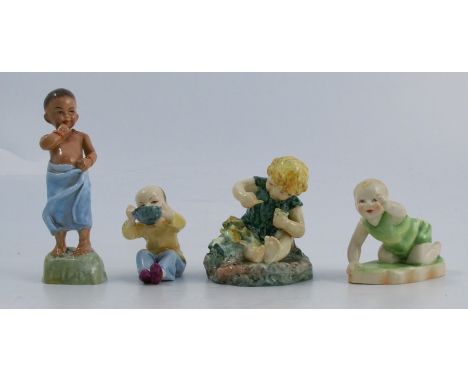 Four Royal Worcester figures, Burma, model number 3068, China, model number 3073, Mischief, model number 2914 and Michael, mo