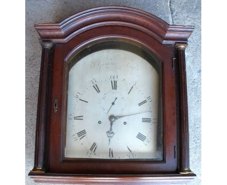 A 19th century mahogany cased long case clock, the arched silvered dial with subsidiary dial inscribed J Gardiner London