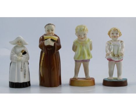 Two Royal Worcester figures, Joan and Tommy, both modelled by F G Doughty, model numbers 2915 and 2913, dated 1938 and 1950, 