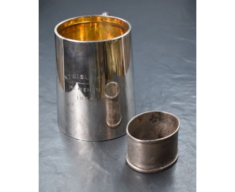 A George V silver cup, of traditional form engraved 'Entwisle Cup Memento 1934', marks for Birmingham 1934, maker Adie Brothe