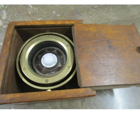 An Anchor Chain brass ships compass, boxed 