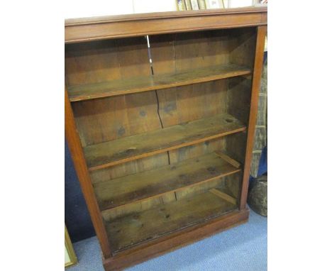 A mahogany four shelf bookcase, 48" x 36" x 11" 