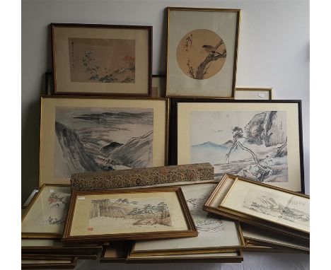 A large quantity of 19th cent&nbsp; Qing dynasty and later Chinese watercolour pictures and prints&nbsp; to include a Chinese