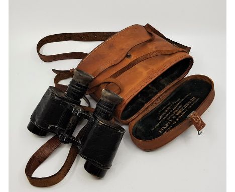 WWI/R.G.A. interest, A pair of Hunsicker &amp; Alexis (Paris) WWI military binoculars, impressed broad military arrow and mak