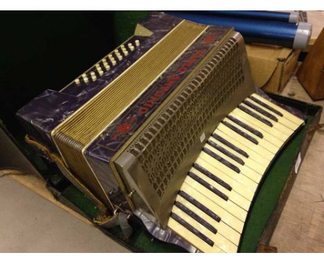 A cased vintage Paolo Antonio Accordian, one button loose inside.