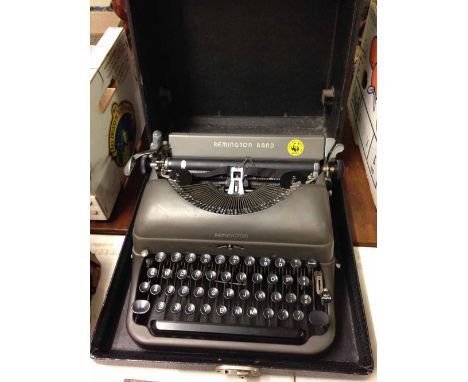 A vintage cased Remington Rand typewriter.