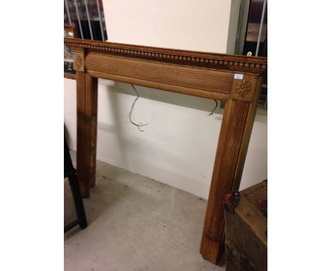 A pine fire surround-shelf. 137cm long.