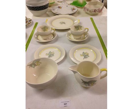 A 1930's Grays Pottery "tea for two" comprising 2 cups and saucers, 2 tea plates, sandwich plate, sugar basin and milk jug wi