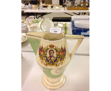 A Gibsons Pilot art deco jug with Edward VIII commemorative print.