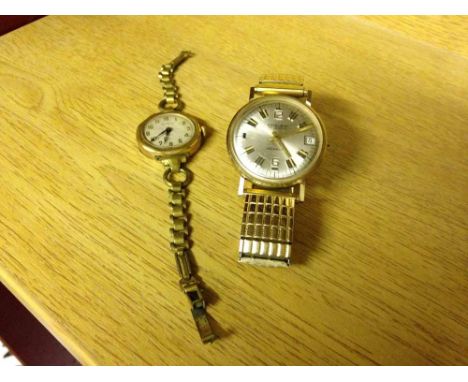 A ladies vintage Ingersoll watch together with a gents Excalibur wristwatch - neither working.