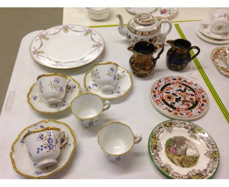 A quantity of 19th and early 20th century china, to include Flight Barr and Barr Worcester tea cups and saucers, spode plates