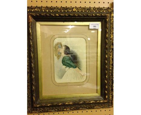 A framed & glazed watercolour by John Varley (1778-1842) - Portrait of his wife Jane. Signed in pencil to mount. 39 x 33cm.