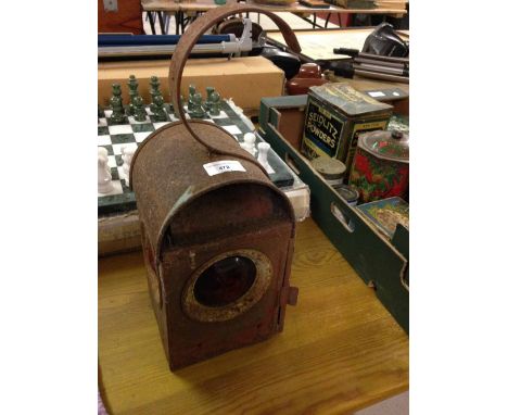 Vintage red road/railway lamp.