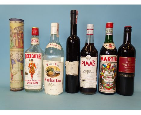 Osborne Ruby Port, 19.5%, 75cl, one bottle, Manhattan White Rum, 37.5%, 100cl, Lambs Navy Rum, 40%, 700cl, Jose Quervo Tequil