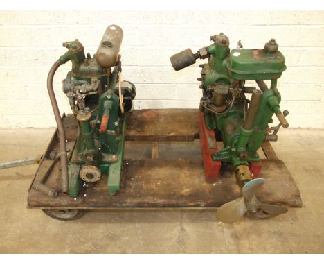 A 1938 Stuart Turner 1½ horse power marine engine no.40867 and another Stuart marine engine, (both in poor condition), (2). 