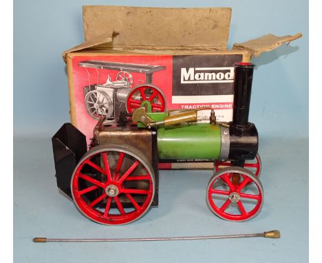 A Mamod TE1 traction engine, (boxed), with burner, (no canopy). 