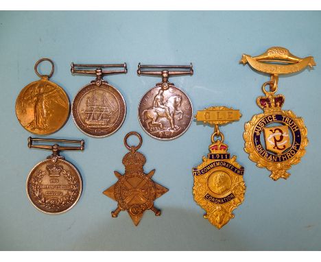 A WWI DSM group of five medals awarded to 175824 A W Ferris CH-STO-RN: Distinguished Service Medal (175824 A W Ferris CH STO 