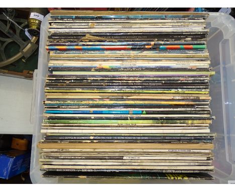 A collection of LP records, including Led Zeppelin (x8), Pink Floyd (x8), Traffic (x8), The Who (x9), Deep Purple and related