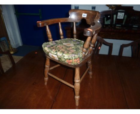 A CHILDS VICTORIAN COMMODE ARMCHAIR, with seat pad