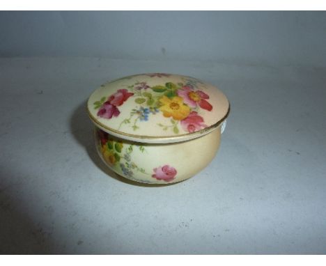 A ROYAL WORCESTER BLUSH IVORY COVERED TRINKET POT (restorations)