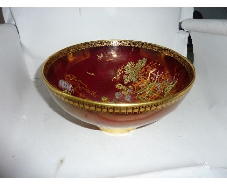 A CARLTONWARE 'ROUGE ROYALE' FOOTED BOWL, diameter approximately 26cm  