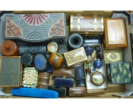 A LARGE BOX OF MISCELLANEOUS ITEMS, to include trinket boxes, lighters, ashtrays etc