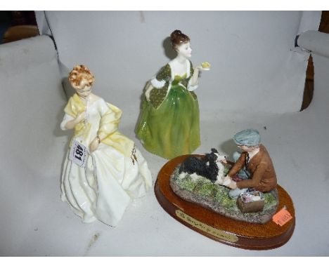 THREE FIGURES, a Royal Worcester First Dance No 3629, a Royal Doulton Fleur HN 2368 and The County Vet by Leonardo (3) 
