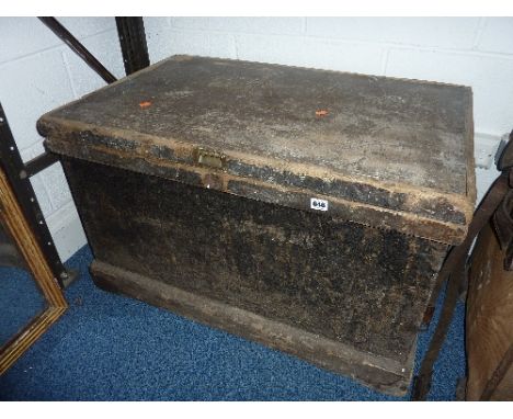 A LARGE 19TH CENTURY PINE CARPENTERS TOOL CHEST