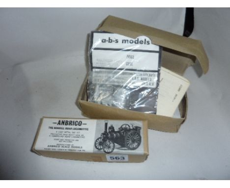 A BOXED UNBUILT ANBRICO 00 GAUGE WHITE METAL KIT OF A BURRELL ROAD LOCOMOTIVE, with an unbuilt boxed A.B.S. 00 Gauge white me