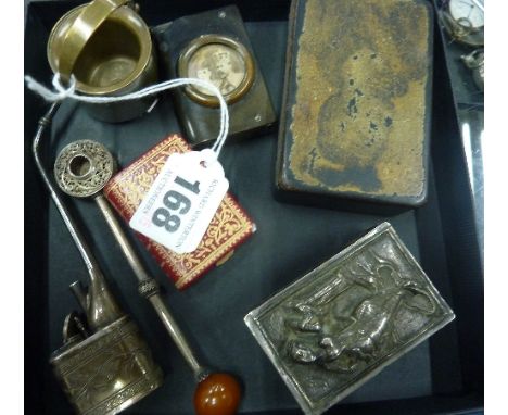 A COLLECTION OF TOBACONALIA, to include match cases, pipe, vesta case etc