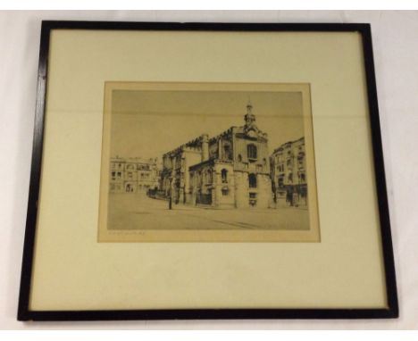 A framed & glazed engraving print by CM Nichols RE & published by Dimmock & Son, Norwich, May 1908.  Signed to border by the 