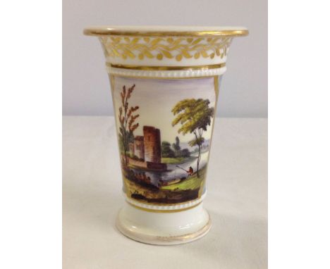 A rare 19th century H&R Daniel porcelain handpainted vase c1830