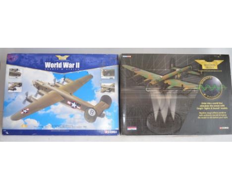 Two Corgi Aviation Archive 1/72 scale diecast heavy bomber models, both damaged for spares/repairs to include AA32611 Sights 