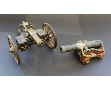 Scale model of a 19th century Gatling. Invented by Richard Gatling in 1861. Scale model of a War ships cannon 