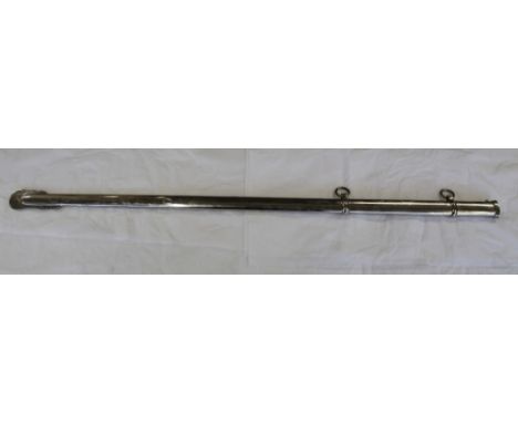 Officers dress sword steel scabbard, with two suspension rings. No visible markings. Length 86cm 