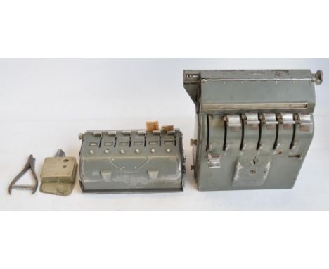 Vintage bus conductors Solomatic ticket machine (Bell Punch Company) and another smaller chest worn machine (no makers marks)