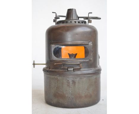 Vintage British Railways Lamp Manufacturing &amp; Railway Supplies Ltd Adlake oil burning warning lamp with clear glass front