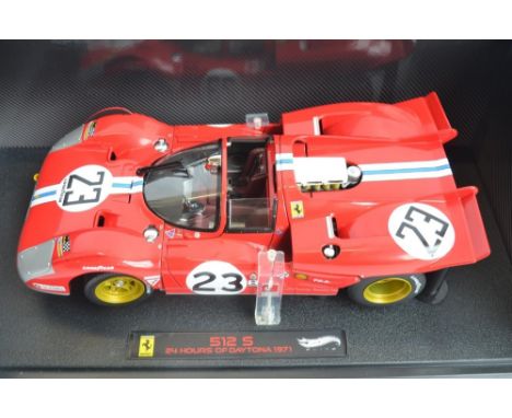 Hot Wheels Elite 1/18 scale limited edition and highly detailed diecast Ferrari 512 S "24 Hours Of Daytona 1971" T6930. Posea