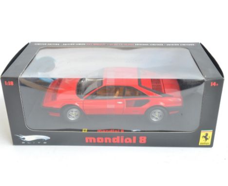 Hot Wheels Elite 1/18 scale limited edition diecast Ferrari Mondial 8 L2987, with poseable doors, working steering, detailed 