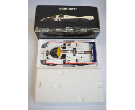 Minichamps 1/18 scale diecast highly detailed Porsche 956L (180 836903) Holbert/Haywood/Schuppan, 1st Le Mans 1983. This is a